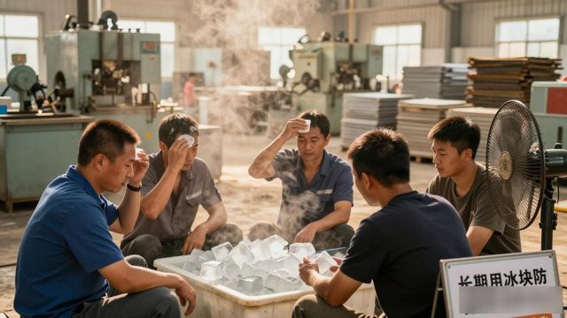车间高温不用愁 江宁防暑降温冰块成了工人的救命凉方